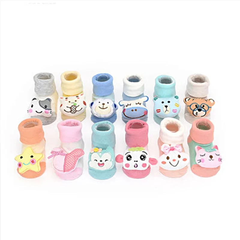 Energetic Breathable Anti Slip 3D Cartoon Cute Dog Cat Animals Pattern Tube Girl Baby Socks