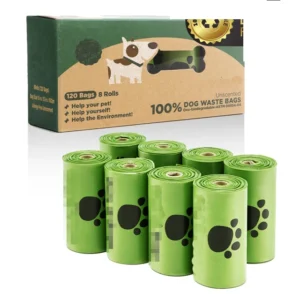 Environment Friendly 8 Rolls 120 Count Disposal Dog Waste Bags Into Box