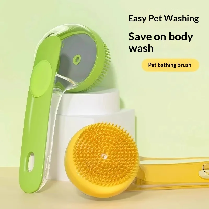 Ergonomic Design Silicone Skin Friendly Pet Bathing Massage Multifunctional Pet Bathing Brush