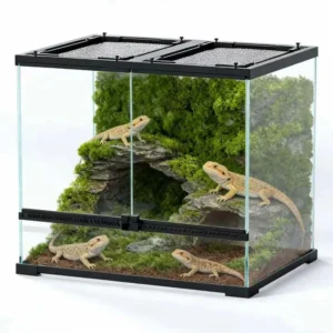 Escape proof Glass Reptile Terrarium Snake Enclosure Reptile Breathable Large 120 Gallon Reptile Tank for Horned Frog
