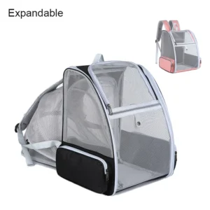 Expandable Adjustable Mesh Pet Cat Dog Travel Carrier Zipper Durable Lightweight Portable Large Capacity Weekend Outdoor