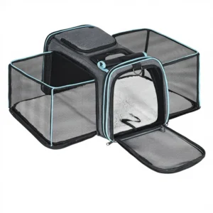 Expandable Dog Cat Pet Carrier Airline Approved Breathable Durable Collapsible Design Adjustable Shoulder Strap Locking