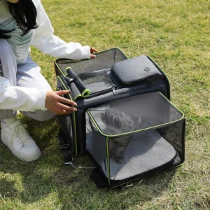 Expandable Soft Sided Pet Carrier Airline Approved for Cats Dogs Zipper Closure Breathable Mesh Solid Heavy Duty