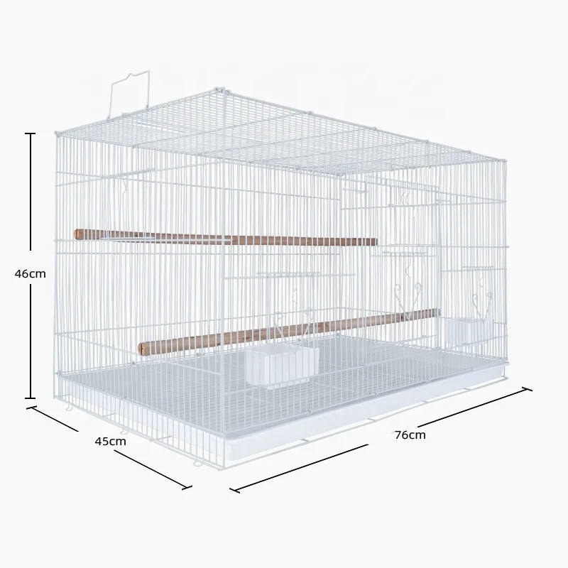 Extra Large 76.5x45x46cm Bird Cage Outdoor Wrought Iron Canary Bird Breeding Cage Portable Pet Carrier Parrots Live