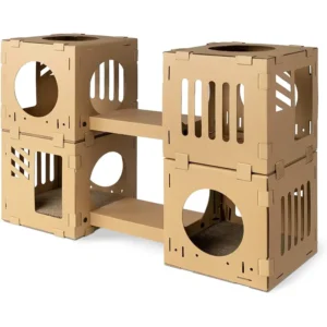 Extra-Large Indoor Castle-Style Cardboard Cat House for Cats DIY Pet Furniture Made in China