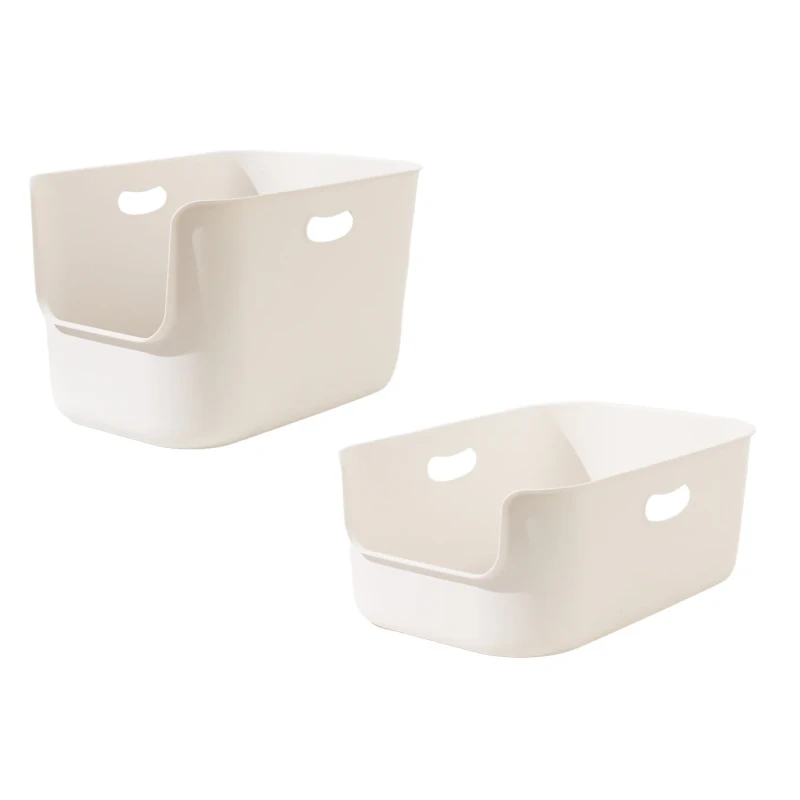 Extra Large Open Top Cat Litter Box Anti Scatter Design Reinforced Base Deepened Odor Control for Giant Cats Plastic