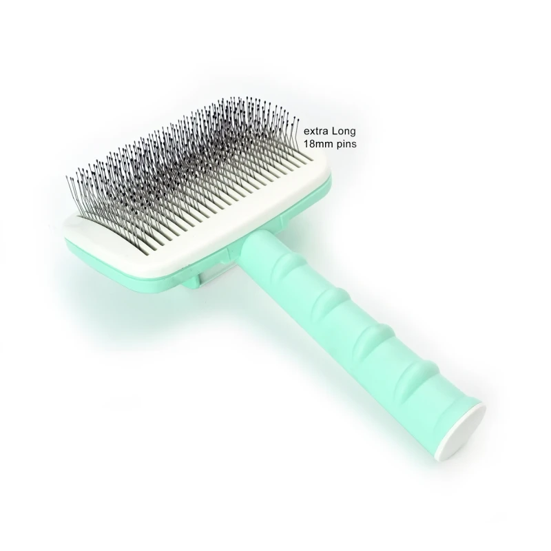 Extra Long Steel Pins Self Clean Slicker Brush Comb Undercoat Massage Hair Easily Long Haire Dog Cat Grooming Brush