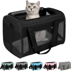 Extra Spacious Airline Approved Soft Side Pet Travel Bag Expandable Small Dog Cat Carrier Pet Bag