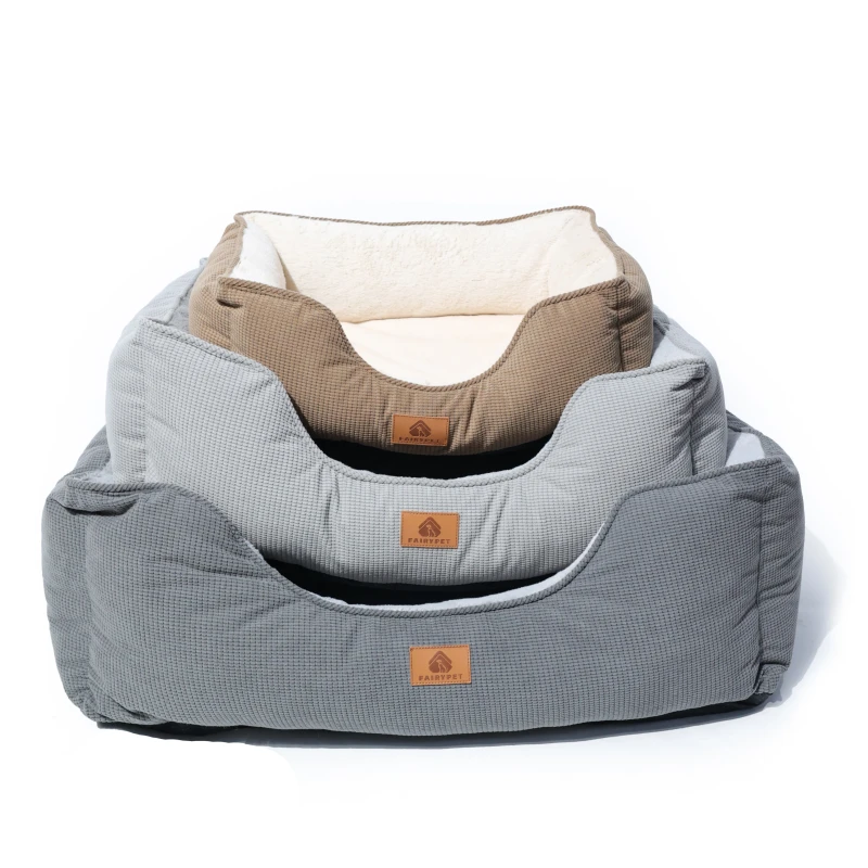 FAIRYPET Custom Rectangle Soft Washable Rest Anti Anxiety Orthopedic Pet Bed for Dogs and Cats