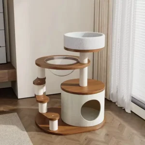 FEITU Pet Supplies Indoor Outdoor Modern Luxury Wooden Cat Scratching Post Climbing Tree Cat Tower House