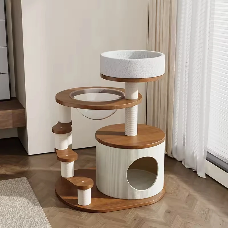 FEITU Pet Supplies Indoor Outdoor Modern Luxury Wooden Cat Scratching Post Climbing Tree Cat Tower House