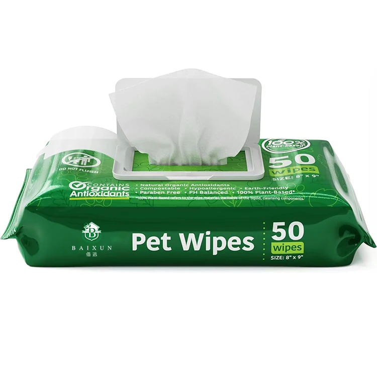 Factories 50pcs Wet Wipes Pet Eye Dog Cat Disposable Plant Based Dog Wipes for Pets