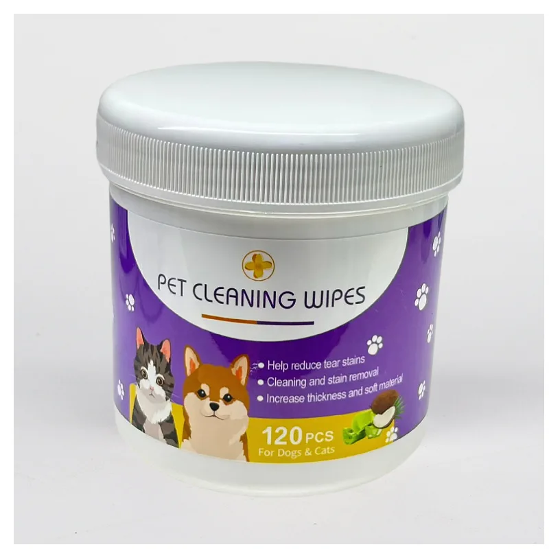 Factory 120pcs Custom Disposable Non Woven Pet Cleaning Wipes Large Small Pets Organic Wet Eye Wipes Eco Friendly