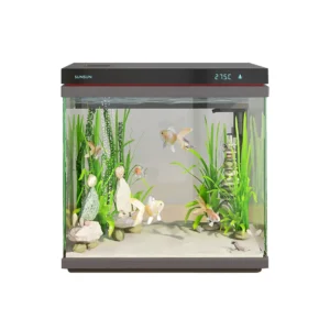 Factory Acuarios Aquarium Fish Tank Oxygen Accessories Mini Glass Aquariums with Led Light