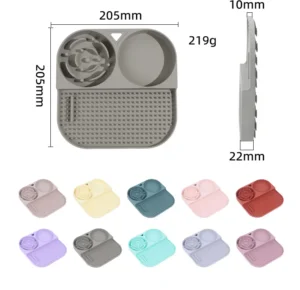 Factory All in one Non slip Food Water Slow Pet Feeder Dog Bowl Pet Lick Mat Food Grade Silicone Dog Food Bowl