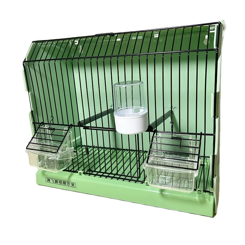 Factory Bird Display Cage with Feeder & Water Portable Plastic Bird Cage for Parakeets Canaries & Small Birds