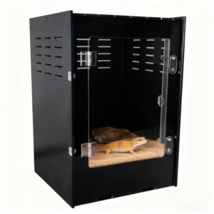 Factory Classic Solid 16in 25 Gallon Reptile Cage Snake Chameleon Terrarium Geckos Frogs Arboreal Reptile Enclosure Black Box