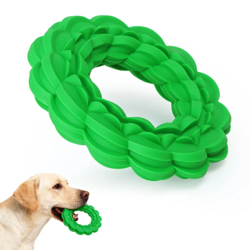 Factory Custom BPA Free Natural Rubber Floating Dog Ring Outdoor Training Puller Ring Chew Toy Dogs Teething Toy
