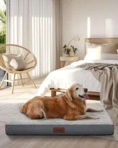 Factory Custom Breathable Orthopedic Grey Memory Foam Pet Dog Square Beds