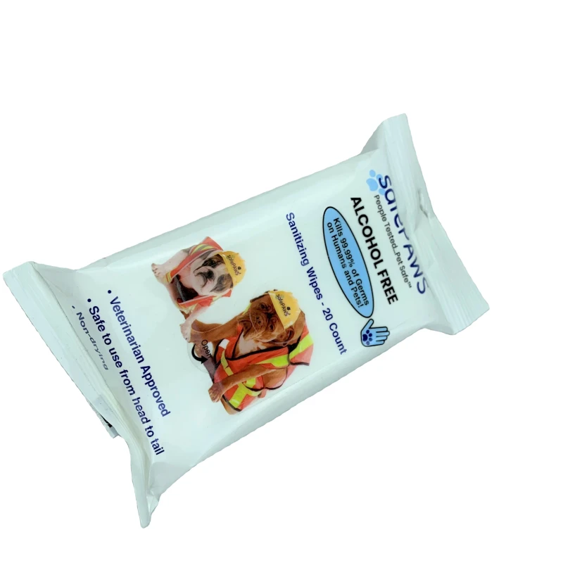 Factory Custom Care Pets Disposable Flushable Non Woven 25 100gsm Quickly Cleaning Safely Gentle Ultra Soft Pet Wipes