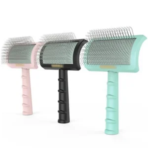 Factory Custom Logo Pet Long Needle Comb Pin Hair Brush Cat Dog Groom Slicker Brush