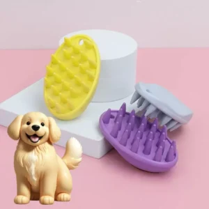 Factory Custom Logo Portable Rubber Cat Shower Massage Brush Dog Pet Grooming Bath Brush