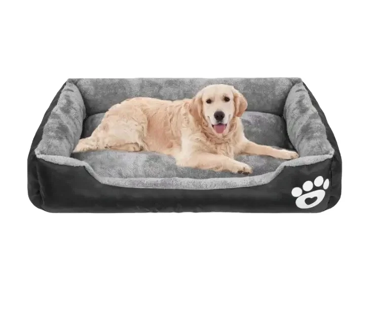 Factory Custom Luxury Pet Bed Soft Dog Nest Large Rectangle Dual Use Double Sided Breathable Sofa Print Fiber