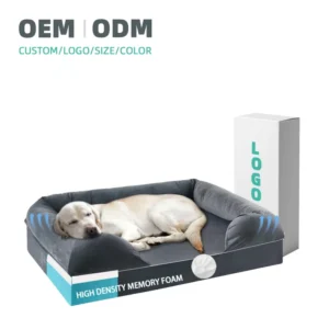 Factory Custom Orthopedic Square Memory Foam Dog Beds Eco Friendly Waterproof Comfort Cozy Calming for All Seasons