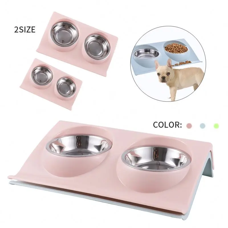 Factory Custom Pet Dog Water Food Feeder Bowl Double Bowl