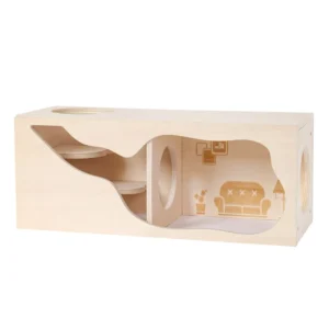 Factory Custom Wooden Small Pet House Hamster Hideout Pets Woodland House Habitats