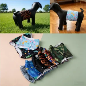 Factory Customizable Reusable Male Pet Cloth Dog Diaper Washable Material with Printed Flower Feature Polite Pants