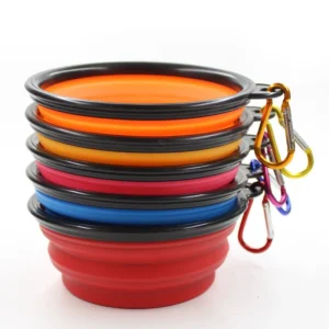 Factory Customized Portable Silicone Dog Bowl Tableware Small Size Foldable Collapsible Pet Feeder Bowls Eco Friendly