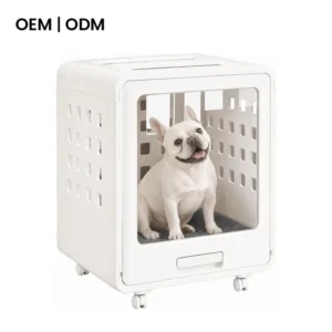 Factory Detachable HDPE Acrylic Dog Crate Furniture Indoor Kennel Pet House with Wheels for Dogs & Cats