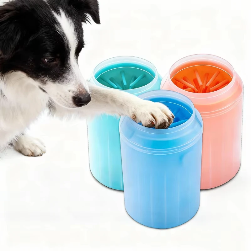 Factory Detachable Portable Eco Friendly Silicone Cleaning Brush Dog Paw Cleaning Cup 500mL Modern Design Bathing