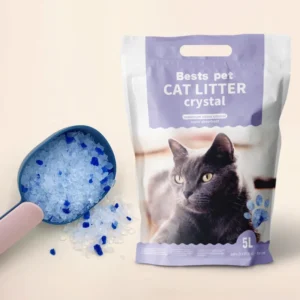 Factory Direct 1-8mm 1.6kg Pet Products Supply Silica Gel Sand Filler Clean Blue Crystal Silicone Cat Litter