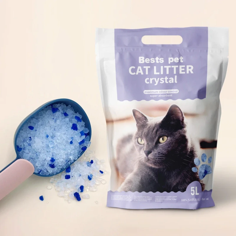 Factory Direct 1-8mm 1.6kg Pet Products Supply Silica Gel Sand Filler Clean Blue Crystal Silicone Cat Litter