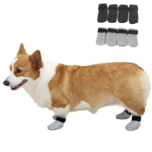 Factory Direct Black Gray Polyester Paw Protectors for Cat and Dog Shoes