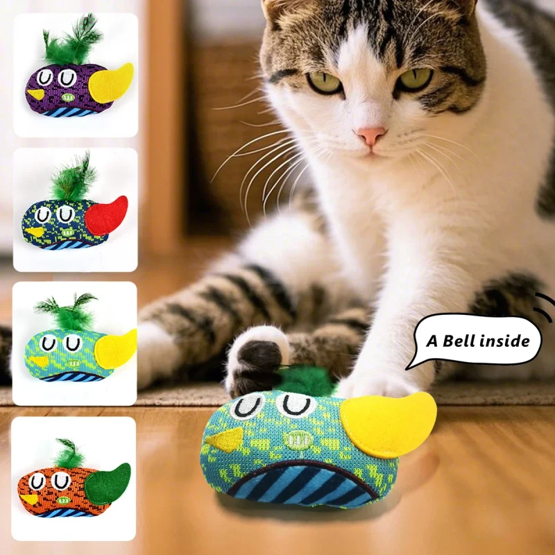 Factory Direct Eco Friendly Cat Toy Durable Polyester Bite Resistant Interactive Cartoon Relief Pet Interactive Movement Toys