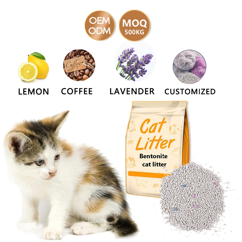 Factory Direct High Quality Cat Litter Liquid Absorption Bentonite OEM Cat Litter Small Particle Clay Sand