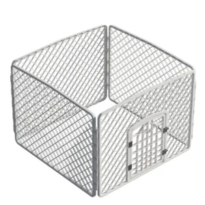 Factory Direct Plastic Dog Playpen Kennel Cage with Button Closure 4 Panel Solid Pattern Barrier Exercise Door Included