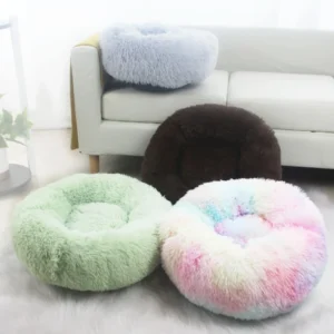 Factory Direct Round Plush Pet Bed Soft Korean Velvet Deep Sleep for Cats Small Medium Dogs Autumn Winter