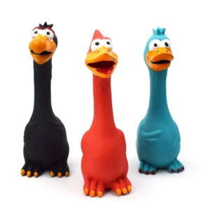Factory Direct Sale Animals Theme Rubber Squeaky Dog Toys Chicken