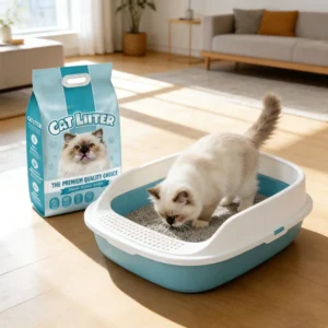 Factory Direct Sale Bentonite cat Litter 10L Crushed Bentonite cat Litter Side Gusset Flat Bag Cat Litter Packaging With Handle