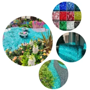 Factory Direct Sale Colorful Glass Rocks Glass Crushed Gravel Outdoor Decoration Rock for Landscaping Aquarium Bottom Gravel