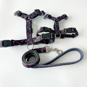 Factory Direct Sale Custom Logo Nylon Dog Harness and Collar Leash Set Adjustable Durable Breathable