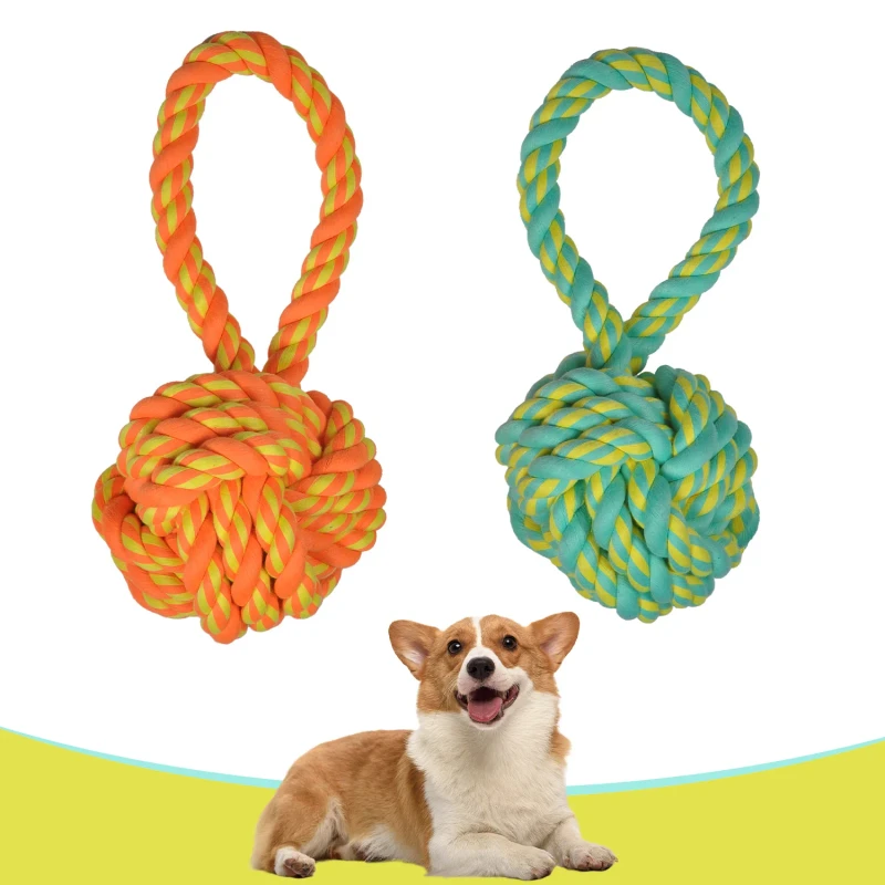 Factory Direct Sale of Pet Cotton Rope Chewing Toys Indoor Tug of War for Cleaning Teeth Grinding Customized Colors