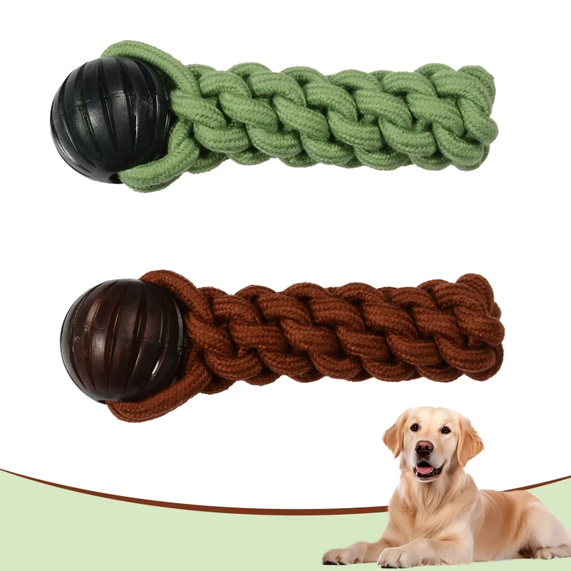 Factory Direct Sale of Pet TPR Cotton Rope Chewing Toys Indoor Tug of war for Cleaning Teeth Grinding Customized Colors