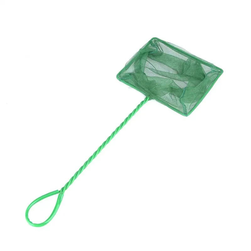 Factory Direct Sales Aquarium Fishing Nets Round and Square Design Green Plastic Iron Wire Aquarium Accessories Dip Net