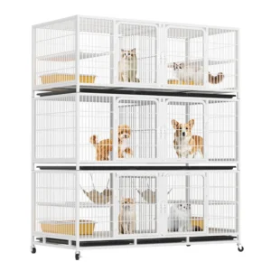 Factory Direct Sales Durable Breeding Pet Cage Home Use Partition Three Layer Rectangular Dog Cage Pet Store Indoor Pet Cage