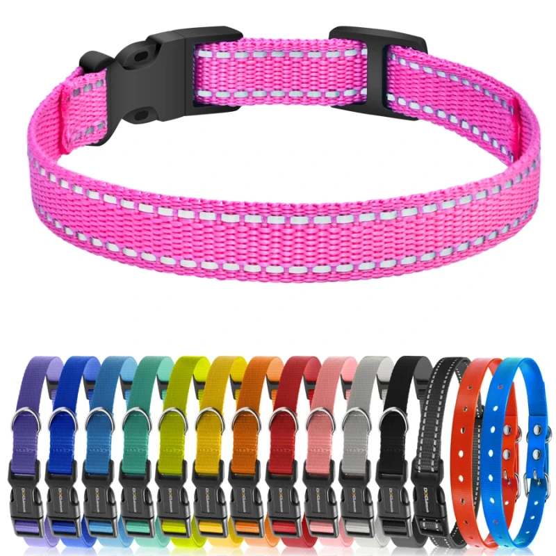 Factory Direct Sales Nice Price With Good Quality Pink Nylon Reflective Dog Collar Pet Collar